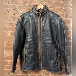 Vintage ANDREW MARC Distressed LEATHER Moto Jacket New York Men's M